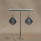 Sterling Silver Helios Sun God Coin Earrings, Ancient Greek Inspired Jewelry (AG-07)