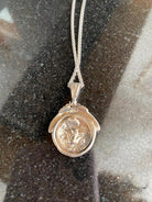 Sterling Silver Helios Sun God Coin Pendant, Ancient Greek Inspired Jewelry (PE-98)