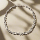 Sterling Silver Hercules Knot Necklace, Greek Handmade Zircon Jewelry (PE-28)