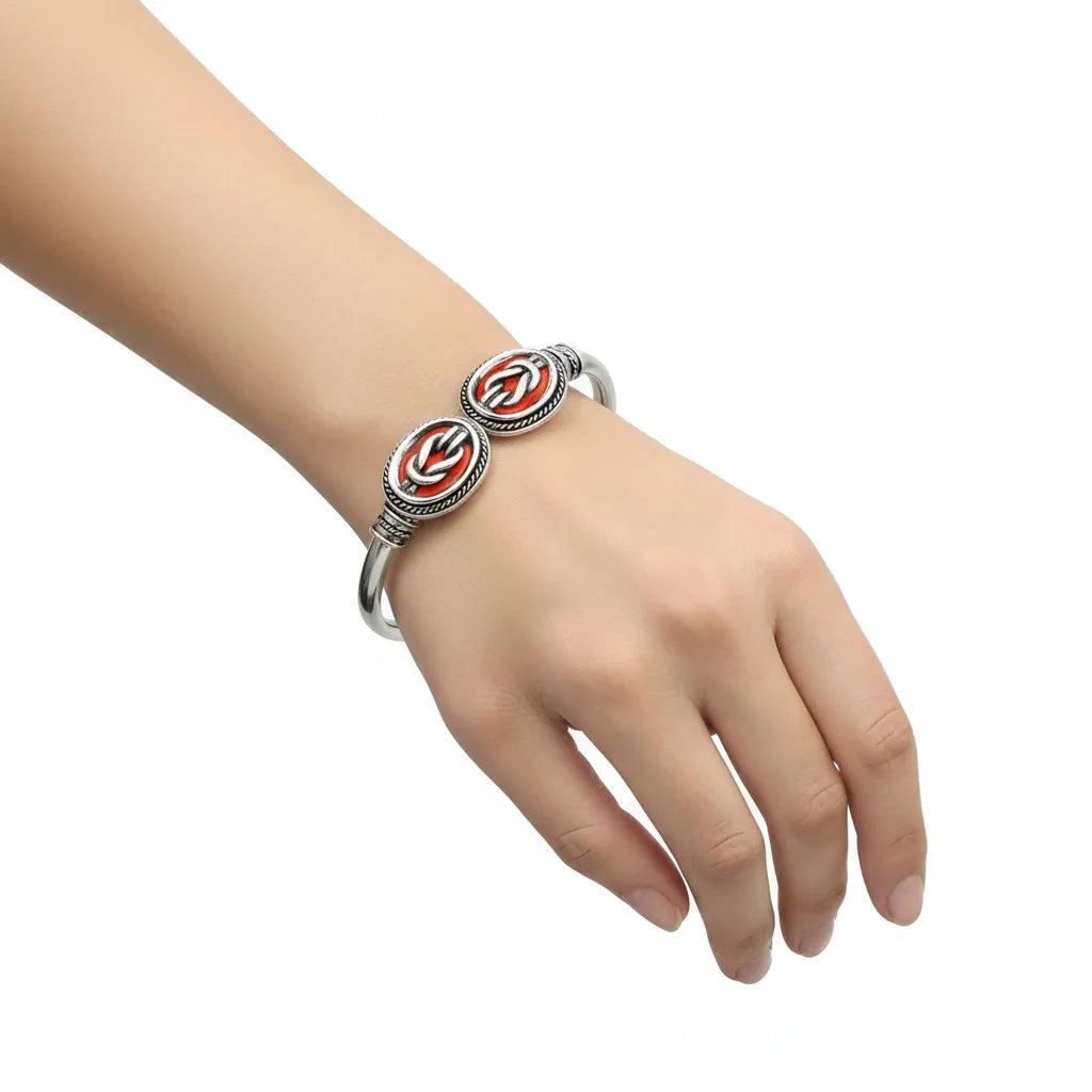 Sterling Silver Knot Bangle, Love Bangle (B-90)