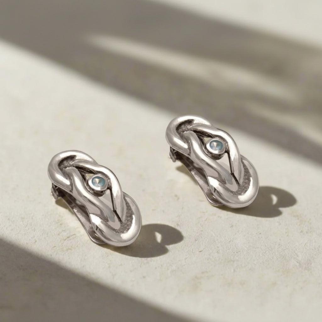 Sterling Silver Knot Earrings, Love Earrings (AG-04)
