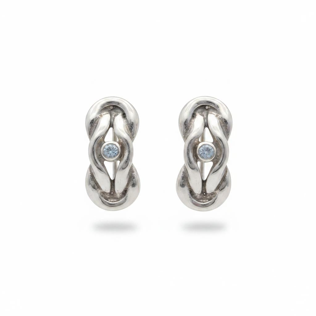 Sterling Silver Knot Earrings, Love Earrings (AG-04)