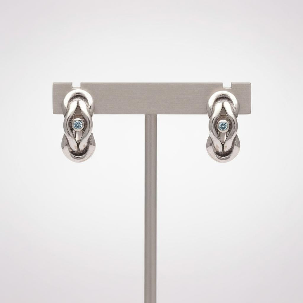 Sterling Silver Knot Earrings, Love Earrings (AG-04)