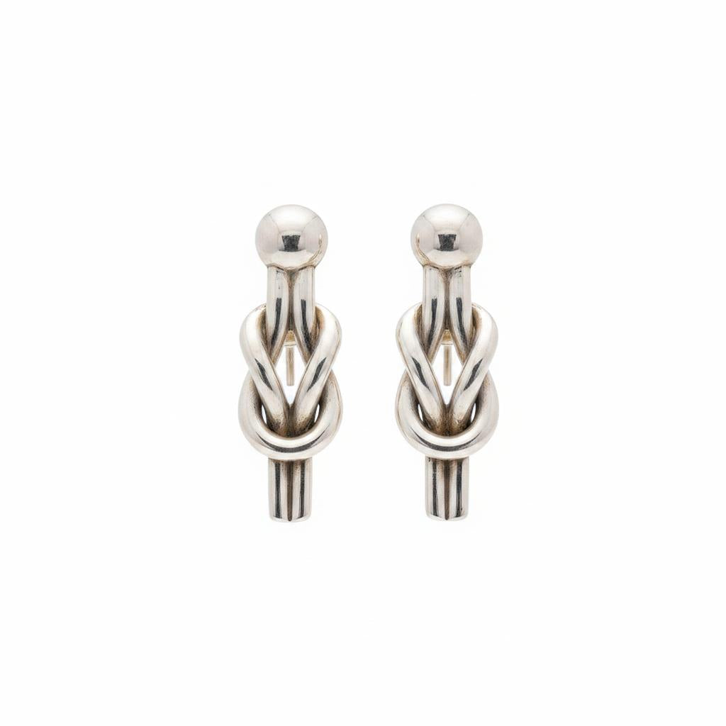 Sterling Silver Knot Earrings, Love Earrings (AG-13)