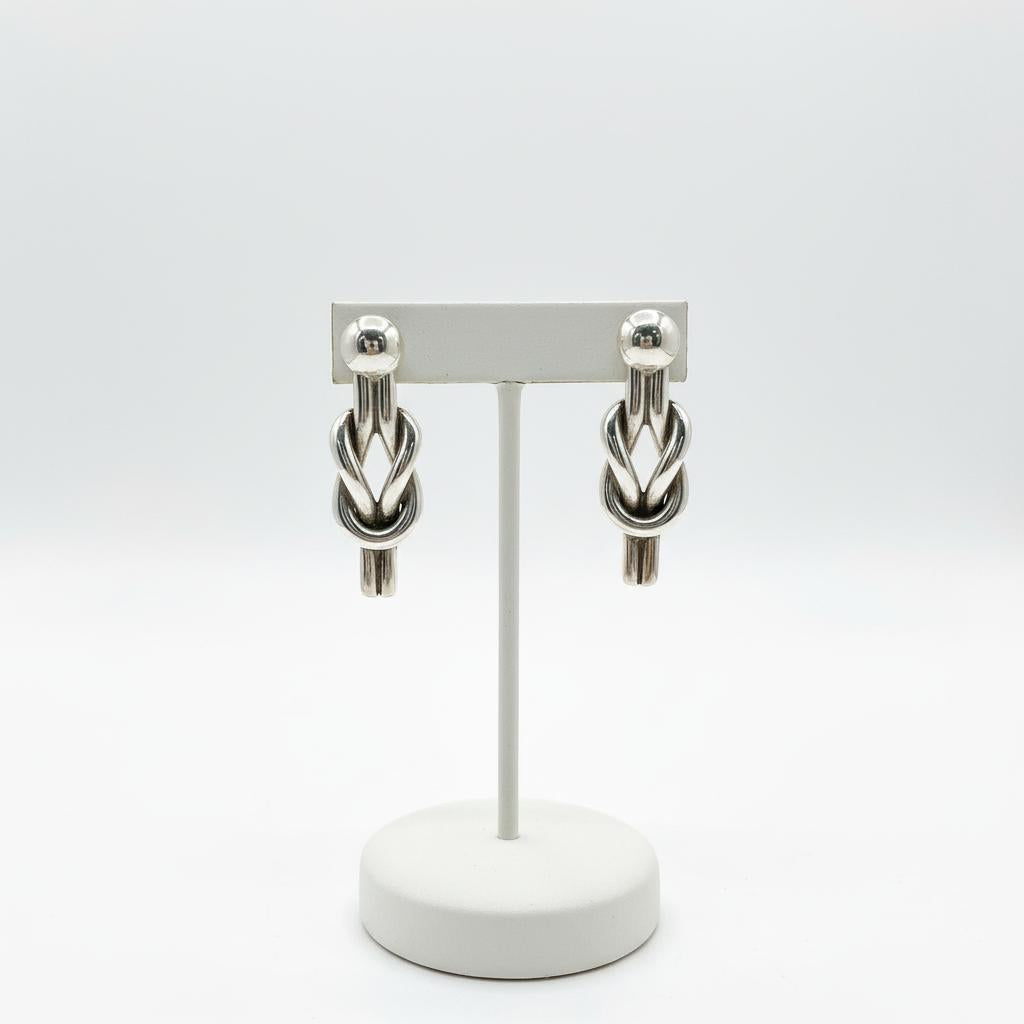Sterling Silver Knot Earrings, Love Earrings (AG-13)