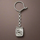 Sterling Silver Minoan Dolphins Keyring, Greek Handmade Keychain (MP-12)