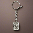 Sterling Silver Minoan Dolphins Keyring, Greek Handmade Keychain (MP-12)