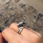 Sterling Silver Ram Head Ring, Ancient Greek Inspired Handcrafted Jewelry (DT-91)