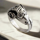 Sterling Silver Ram Head Ring, Ancient Greek Inspired Handcrafted Jewelry (DT-91)