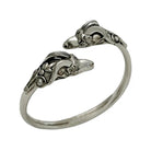 Sterling Silver Rams Head Bangle, Greek Bracelet, Solid Silver Cuff (B-50)