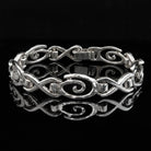 Sterling Silver Spiral Bracelet, Greek Infinity Motif, Handmade Jewelry (B-79)