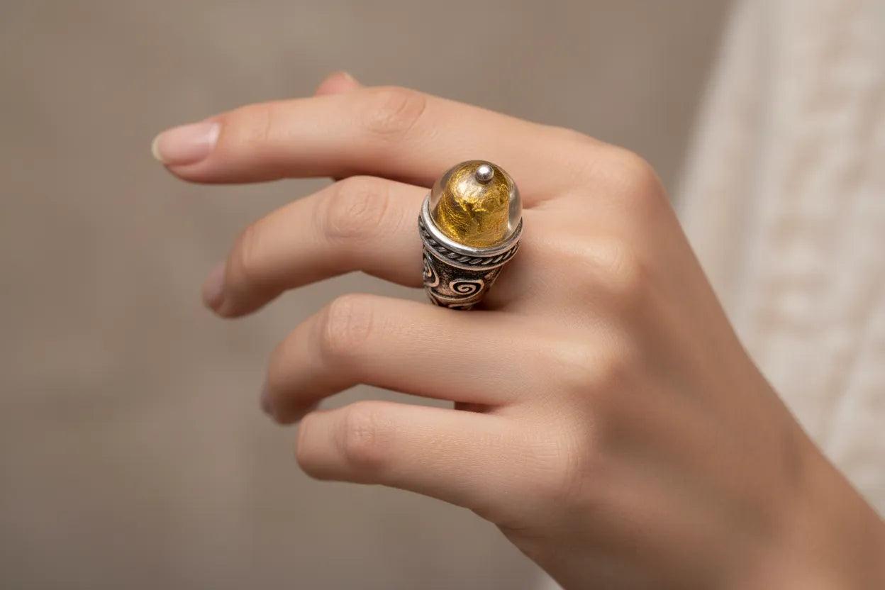 Sterling Silver Spiral Ring, Greek Infinity Motif Jewelry (DT-03)