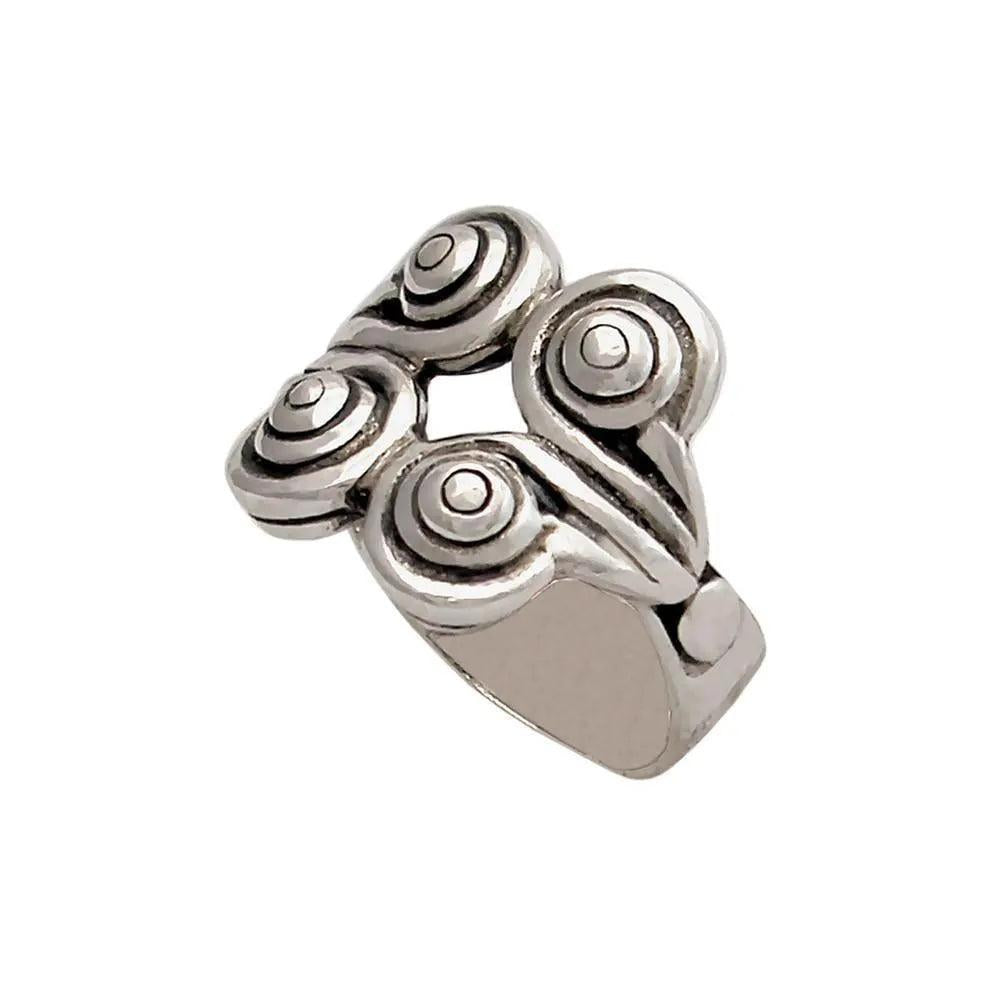 Sterling Silver Spiral Ring, Greek Infinity Motif Jewelry (DT-131)