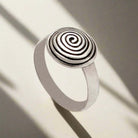 Sterling Silver Spiral Ring, Greek Infinity Motif Jewelry (DT-134)
