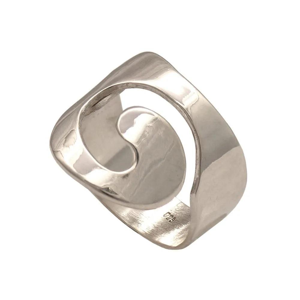 Sterling Silver Spiral Ring, Greek Infinity Motif Jewelry (DT-61)