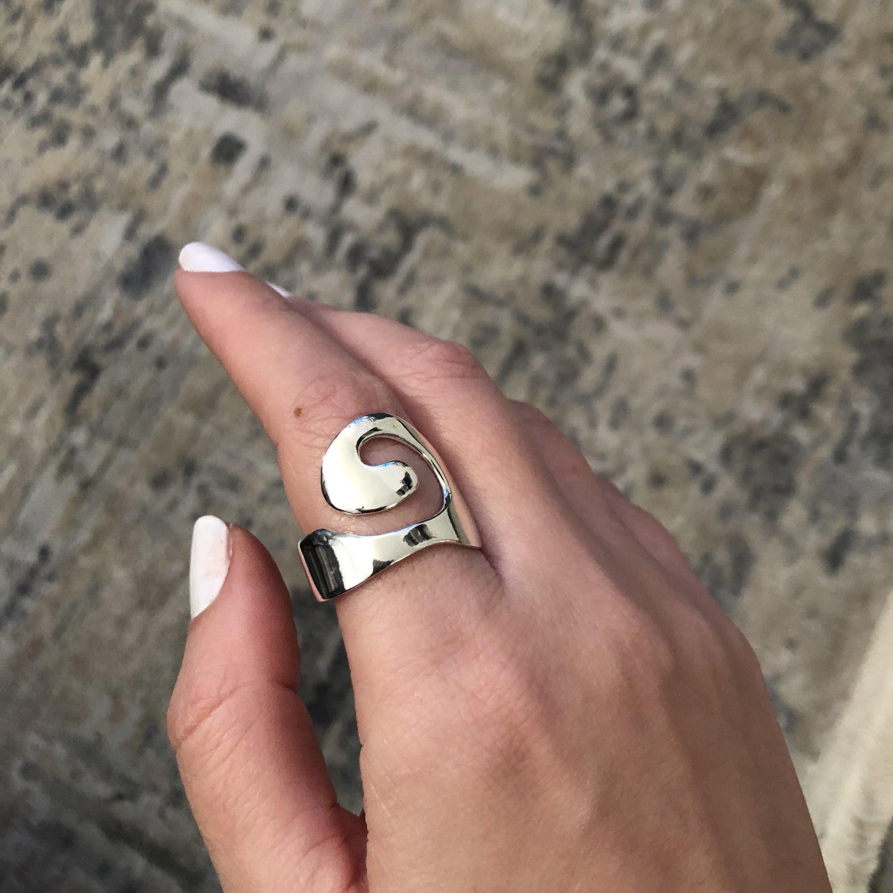 Sterling Silver Spiral Ring, Greek Infinity Motif Jewelry (DT-61)