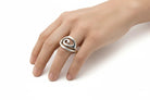 Sterling Silver Spiral Ring, Greek Infinity Motif Jewelry (DT-75)