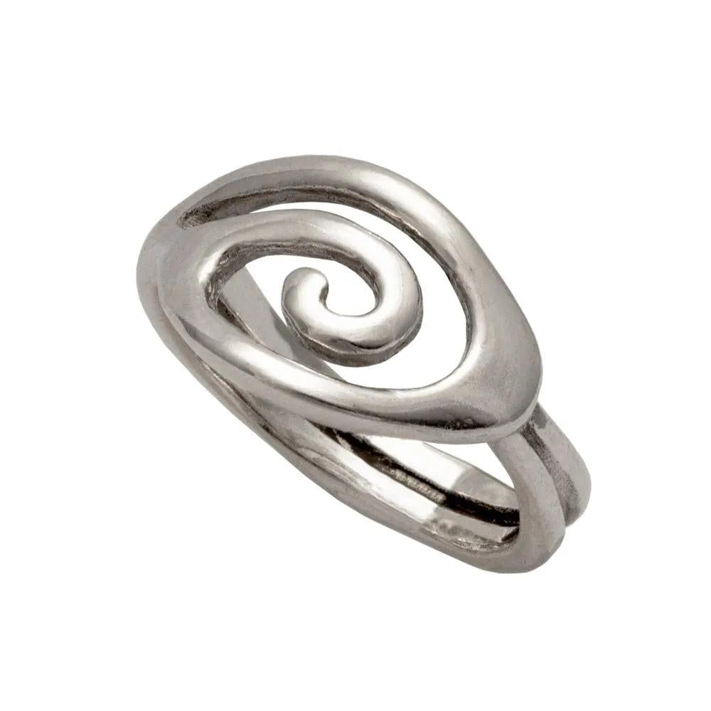 Sterling Silver Spiral Ring, Greek Infinity Motif Jewelry (DT-75)