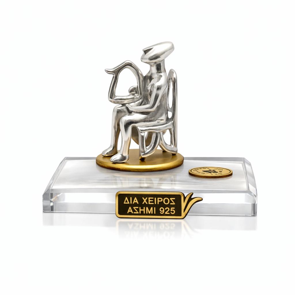 The Harp player from Keros Figure in Sterling Silver (A-06B)