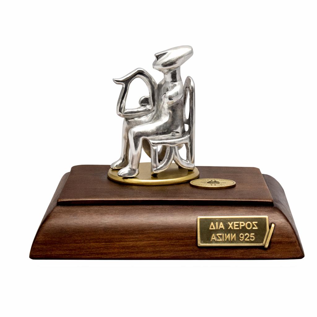 The Harp player from Keros Figure in Sterling Silver (A-06B)
