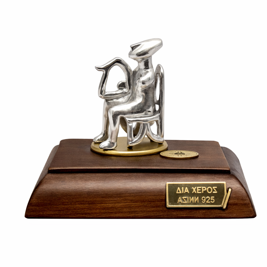 The Harp player from Keros Figure in Sterling Silver (A-06B)