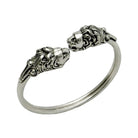 Two Headed Lion Sterling Silver Bangle, Ancient Greek Style Jewelry