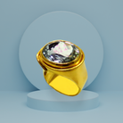 Ring in 18k Gold with selenite 7 c. stone (B-55)