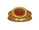 Bracelet in Gold 18k, perforated gold bracelet, handmade bracelet, with a seal stone carnelian