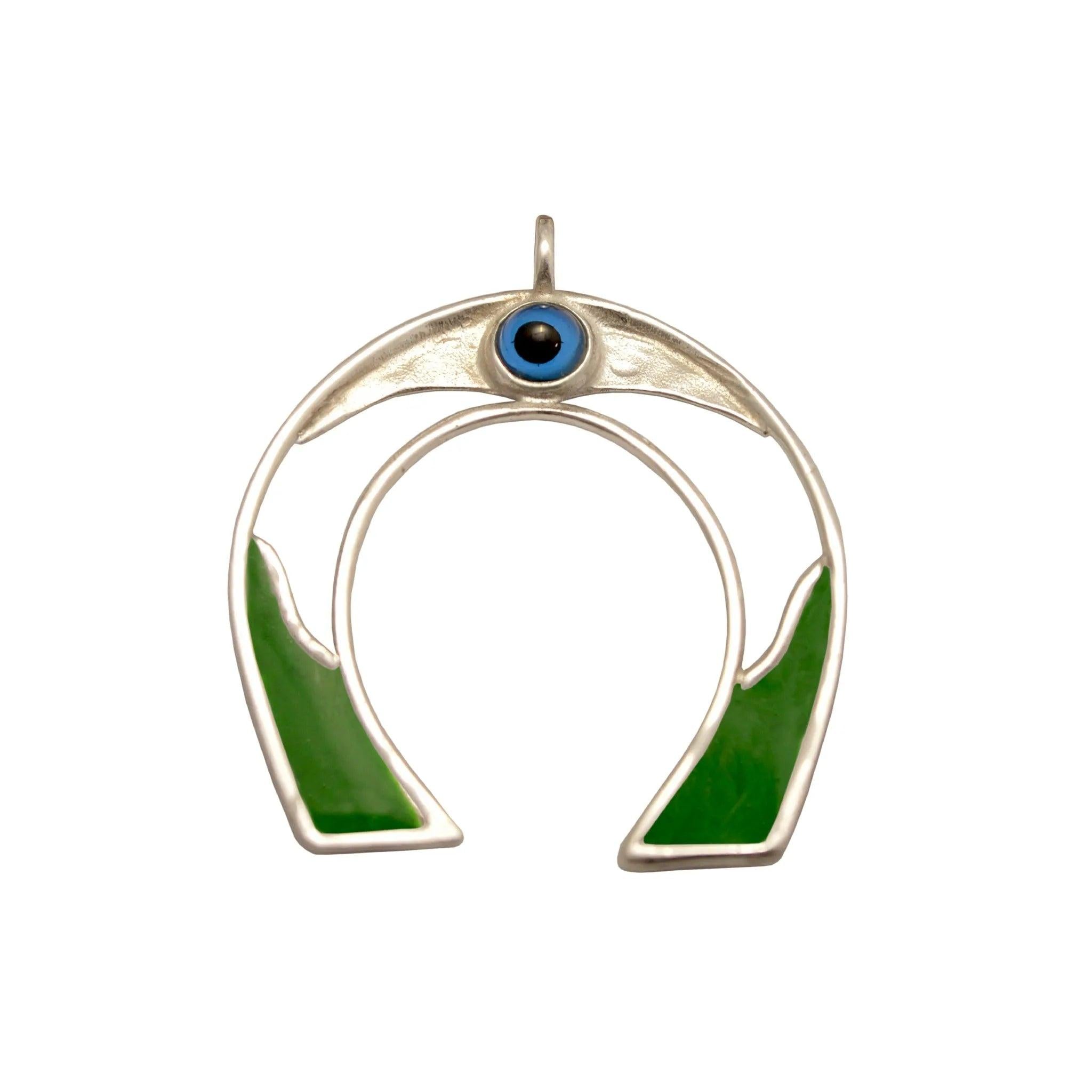 Evil Eye Charm on a tassel, House decoration, holiday decor, welcome gift, silver charm, Lucky petal Charm