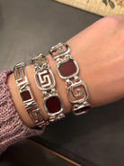 Greek Key Meander Bracelet in Sterling Silver (B-67)