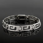 Greek Key Meander Bracelet in Sterling Silver (B-78)