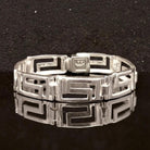 Greek Key Meander Bracelet in Sterling Silver (B-86)