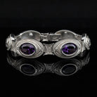 Greek Key Meander Bracelet in Sterling Silver with zircon (B-55)