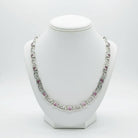 Greek Key Meander Necklace in Sterling Silver with zircon (PE-22)