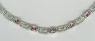 Greek Key Meander Necklace in Sterling Silver with zircon (PE-22) - ELEFTHERIOU EL