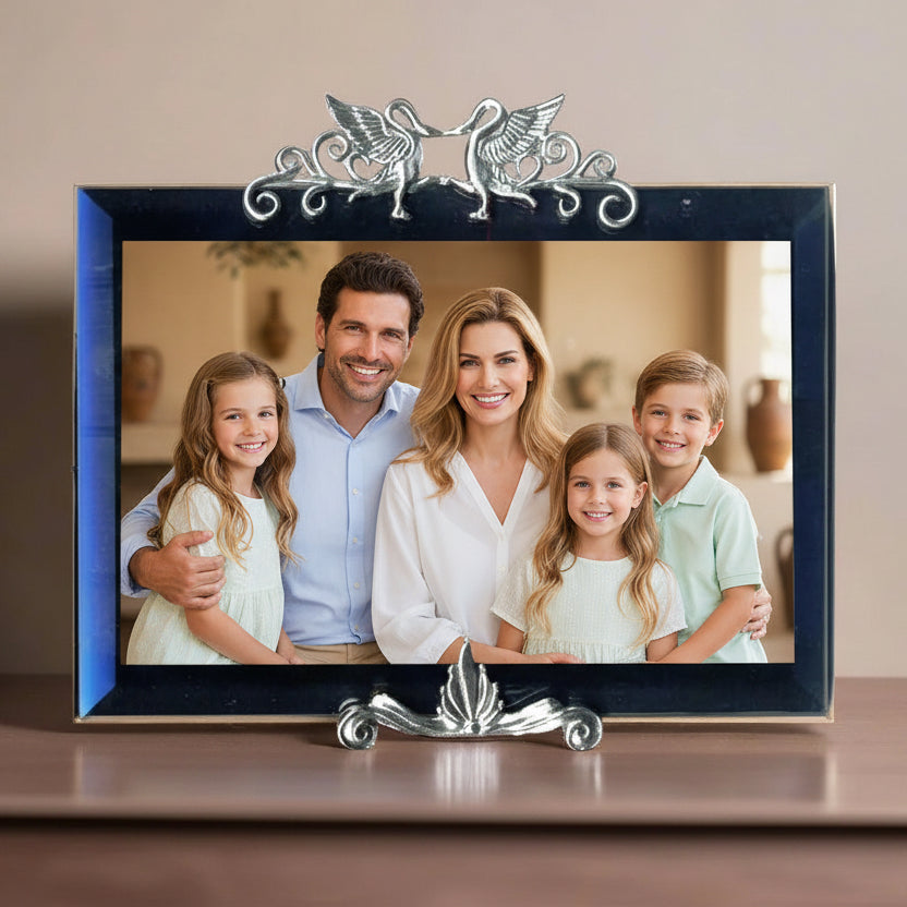 Greek Traditional Bronze Silver Plated Picture Frame (A-59)