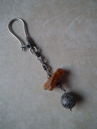 Keychain in sterling silver with yellow raf Baltic amber
