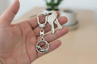 Minoan Dolphins Key ring in sterling silver, silver keychain, men's gift, handmade keychain (MP-08)