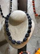 Necklace with Black Onyx stones and sterling silver elements