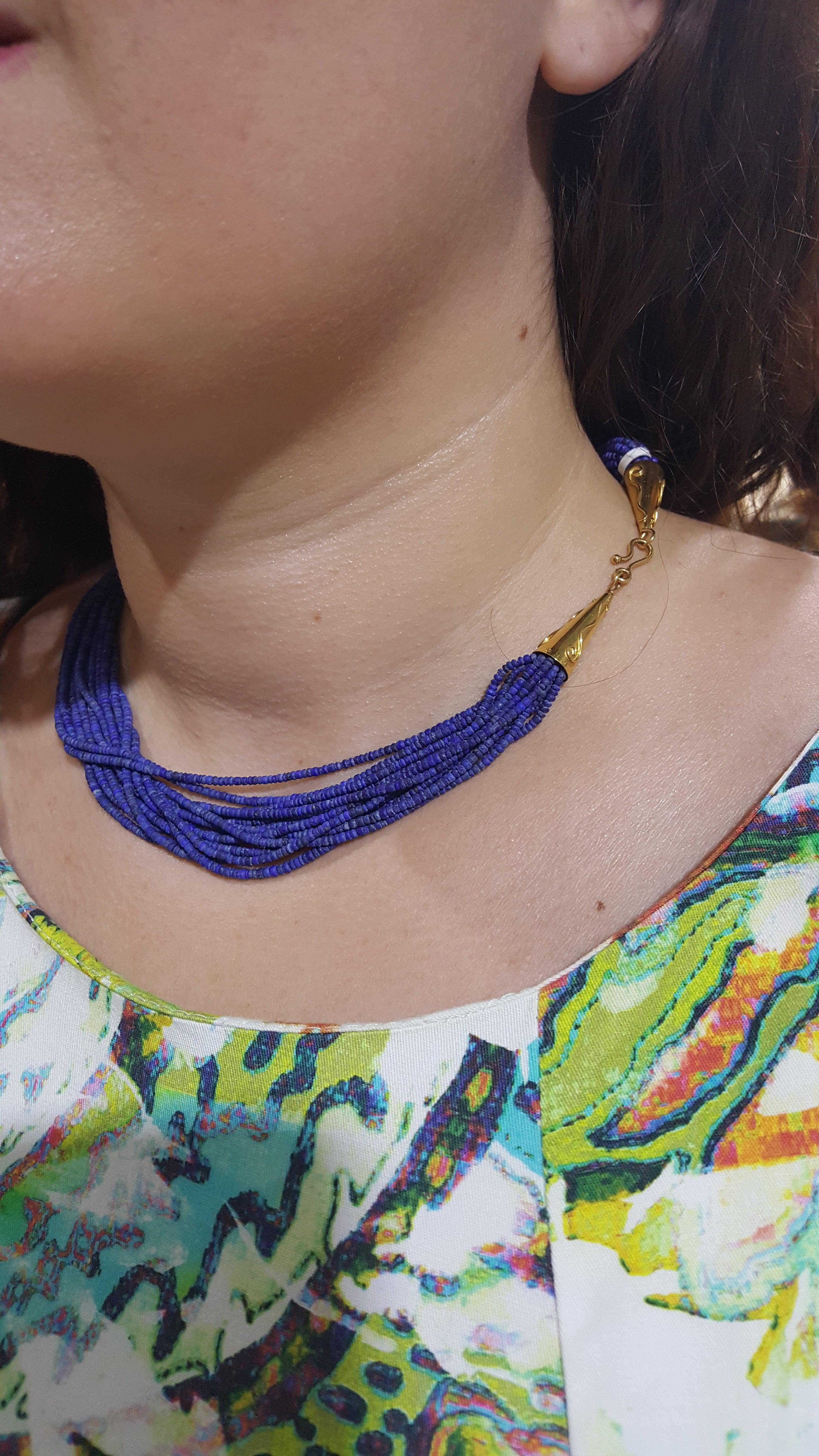 Necklace with Lapis Lazuli & Gold 18k clasp