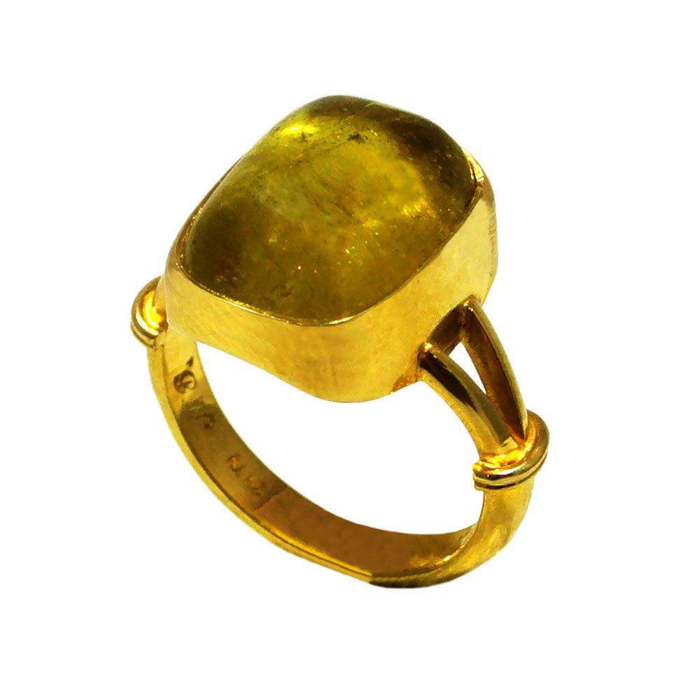 Ring in 18k Gold with a yellow tourmaline (B-54) - Dinos-Virginia