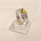 Ring in White Gold 18k.with Citrine and Brilliants 0.28c (B-75)