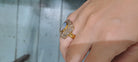 Ring in 18k Gold with an Australian bulder opal and diamonds chips (B-15)