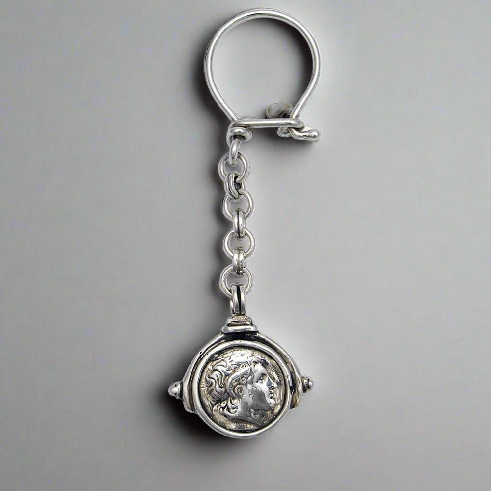 Alexander the Great Key ring in sterling silver (MP-04)