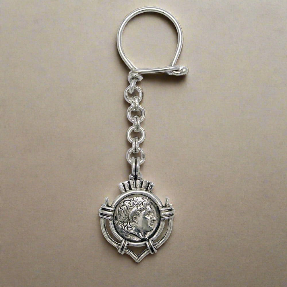Alexander the Great Key ring in sterling silver (MP-05)