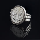 Alexander the Great Portait Coin Ring in Sterling Silver (DT-102) - ELEFTHERIOU EL