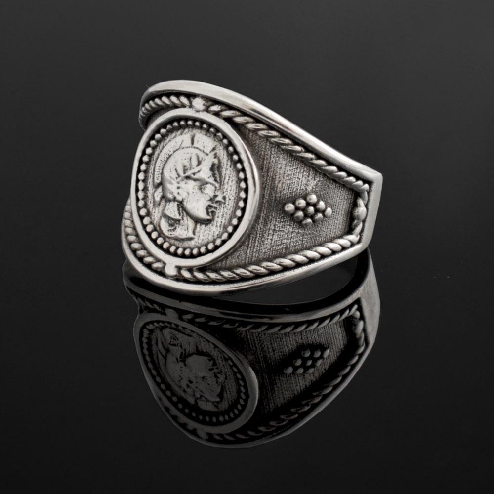 Athena Coin Ring, Handmade Ring, Greek Jewelry, Sterling Silver Ring (DT-113)