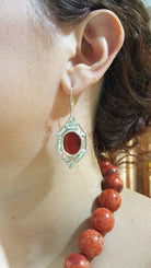 Byzantine Earrings handcrafted in Sterling Silver with Carnelian, sterling silver earrings (GT-10)