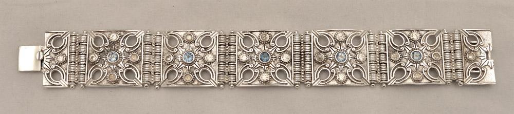 Byzantine handmade Bracelet in Sterling Silver with zircon (B-08)
