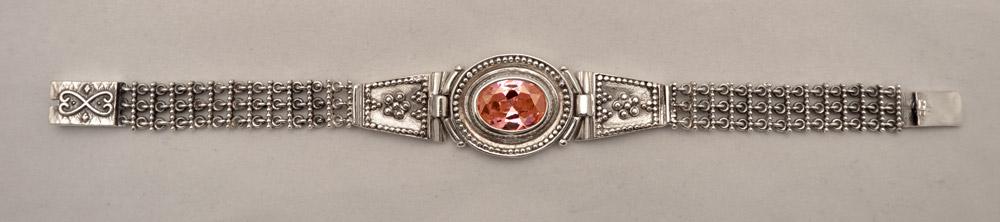 Byzantine handmade Bracelet in Sterling Silver with zircon (B-18) - ELEFTHERIOU EL